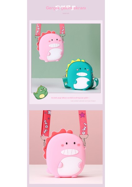 Sevimli Sevimli Çizgi Film Üç Boyutlu Küçük Dinozor Kayış Öğrenci Taşınabilir Bozuk Para Cüzdanı (Yurt Dışından) modelleri