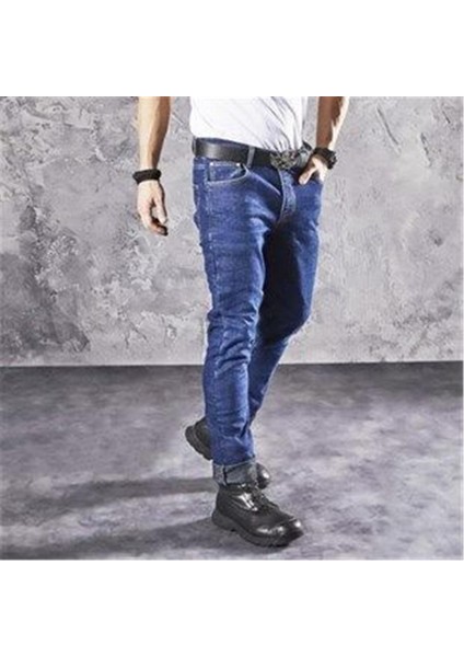 Pantolon Jeans 6022 George Mavi Motosiklet Pantolonu