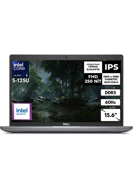 Latitude 5550 ULTRA5-125U 48 GB 1 Tbssd 15.6" Fhd IPS Windows 11 Home Notebook N007L555015U BT42