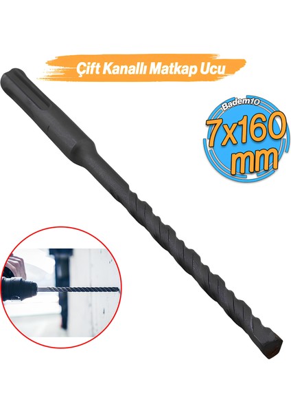 7X160 Sds Plus 2 Kanallı Beton Delme Matkap Ucu