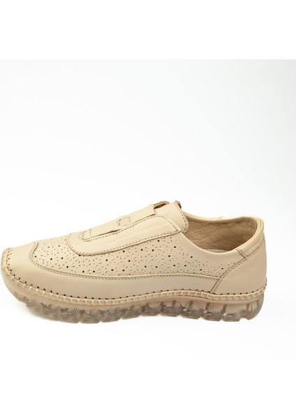 059 Bej Deri Günlük Kadın Ayakkabı modelleri