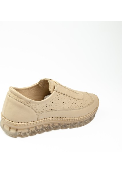 059 Bej Deri Günlük Kadın Ayakkabı fırsatları