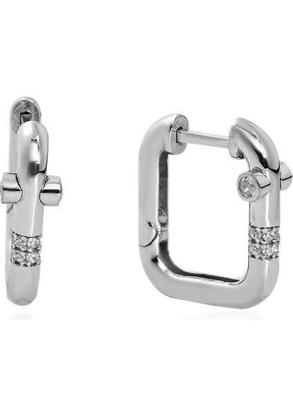 Kadın 925 Ayar Gümüş Zirkon Taşlı Küpe fırsatları