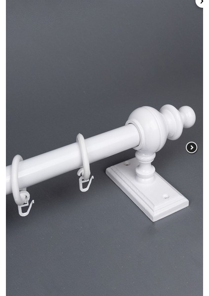 Beyaz 150 cm Raysız Rustik Perde Askı Seti (Ahşap Başlık ve Aluminyum Boru)