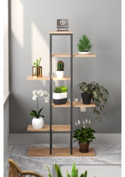 Zigzag Tasarımlı 4 Raflı Dekoratif Çiçeklik 150cm Ceviz fiyatları