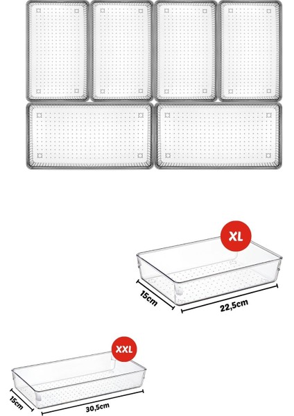 6 Parça Çekmece Içi Düzenleyici, Organizer Set