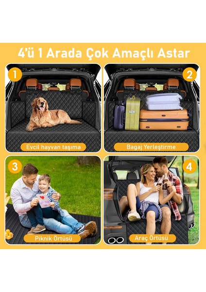 Araç Bagaj Örtüsü, Evcil Hayvan Köpek Bagaj Matı, Suv, Pickup Van Bagaj Havuzu - Large - Gri