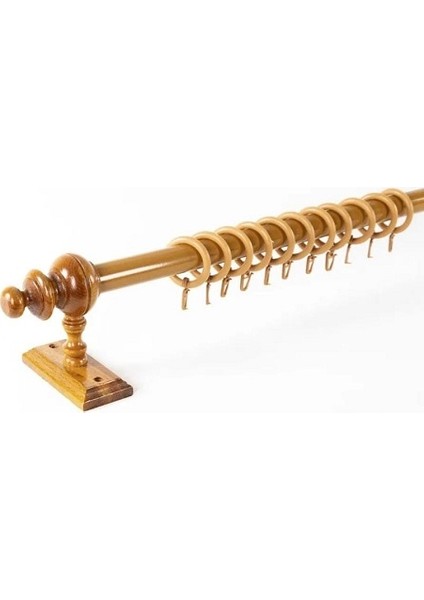 Meşe 100 cm Raysız Rustik Perde Askı Seti (Ahşap Başlık ve Aluminyum Boru) fiyatları