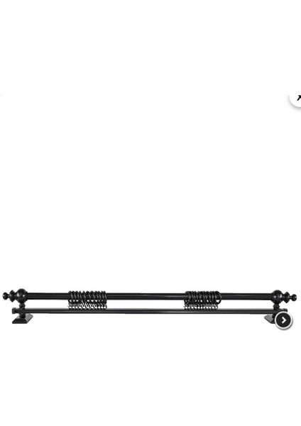 Siyah 125 cm Tekraylı Rustik Perde Askı Seti (Ahşap Başlık ile Aluminyum Boru ve Ray) fiyatları