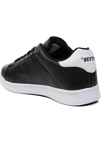041-25 Deri Anatomik Erkek Sneaker Siyah Beyaz