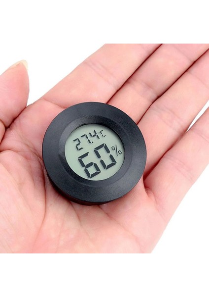 Dijital Termometre ve Higrometre LCD Ekranlı Sıcaklık Nem Ölçer- Siyah