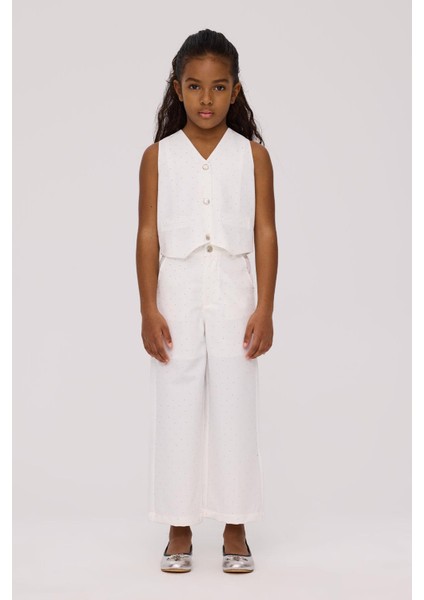 Bg Store Kız Çocuk Beyaz Yelek