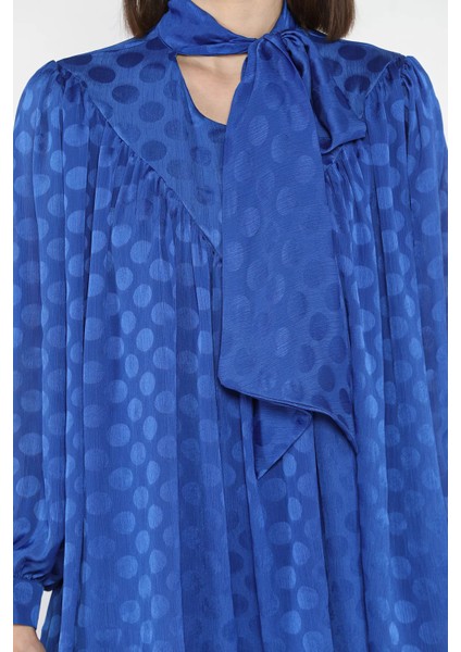 Ön Pile Detaylı Kravat Yaka Puanlı Kadın Astarlı Bluz P-00015804 fırsatları