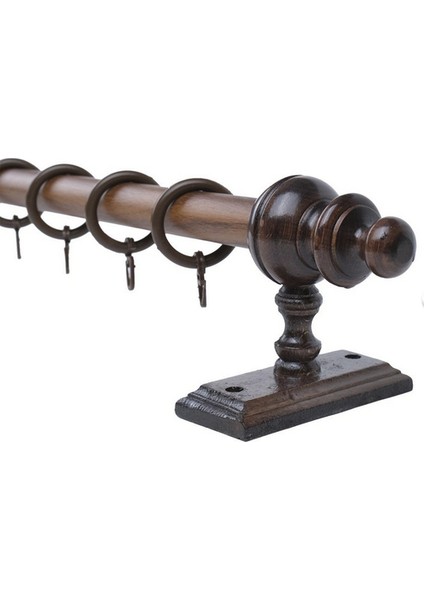 Ceviz 100 cm Raysız Rustik Perde Askı Seti (Ahşap Başlık ve Aluminyum Boru) fiyatları