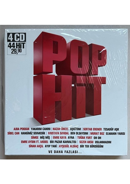 Pop Hit CD 4 CD 44 Şarkı CD Set (Jelatininde Sıfır Orjinal Dönem Baskı Cd)