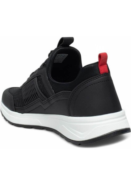 6016-25 Deri Slip-On Anatomik Erkek Sneaker Siyah Beyaz
