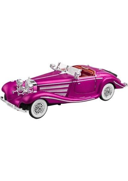 1:24 Klasik Araba 500K Retro Araba Modeli Ses ve Işık Geri Oyuncaklar Direksiyon Şok Hediye (Yurt Dışından)