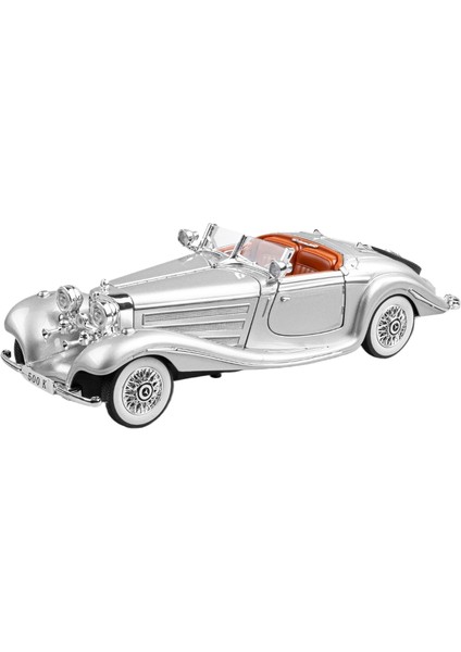 1:24 Klasik Araba 500K Retro Araba Modeli Ses ve Işık Geri Oyuncaklar Direksiyon Şok Hediye (Yurt Dışından)