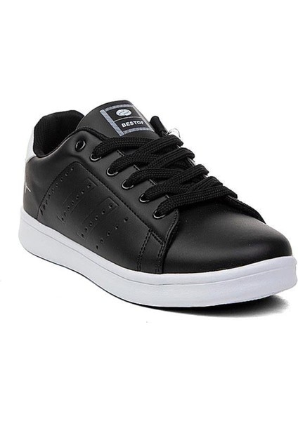 041-25 Deri Anatomik Erkek Sneaker Siyah Beyaz
