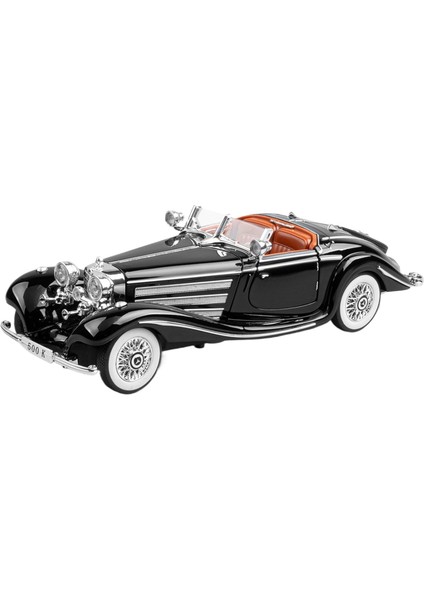 1:24 Klasik Araba 500K Retro Araba Modeli Ses ve Işık Geri Oyuncaklar Direksiyon Şok Hediye (Yurt Dışından)