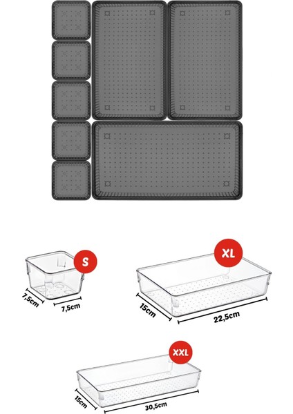 8 Parça Çekmece Içi Düzenleyici, Organizer Set