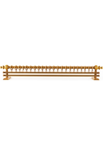 Meşe 150 cm Çiftraylı Rustik Perde Askı Seti (Ahşap Başlık ile Aluminyum Boru ve Ray)