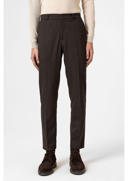 Kahve Yüksek Bel Klasik Erkek Pantolon