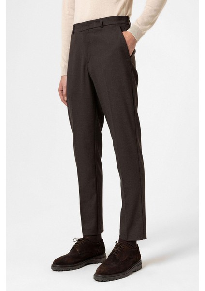 Kahve Yüksek Bel Klasik Erkek Pantolon modelleri