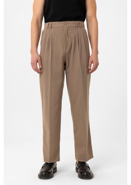 Vizon Çift Pileli Baggy Fit Erkek Pantolon