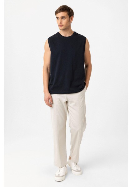 Lacivert Relaxed Fit Erkek Kolsuz T-Shirt fiyatları
