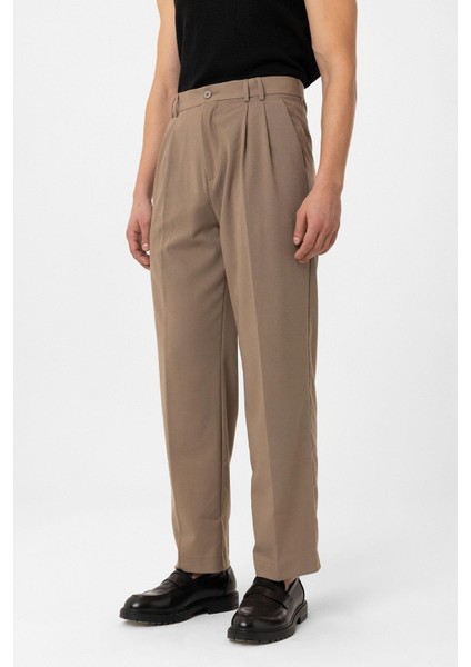 Vizon Çift Pileli Baggy Fit Erkek Pantolon fırsatları
