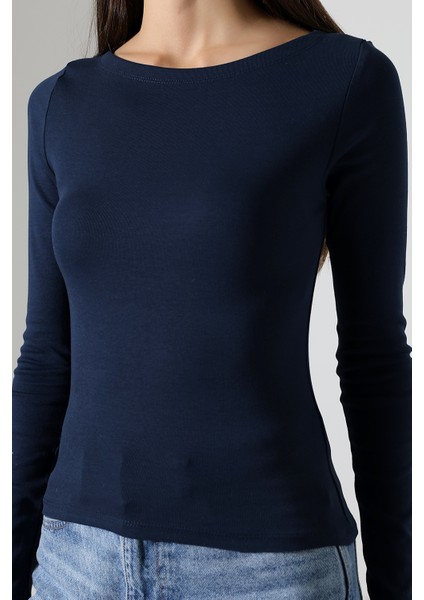 Uzun Kollu Kayık Yaka Vücudu Saran Basic Kadın Body T-Shirt 21897 Bordo fiyatları