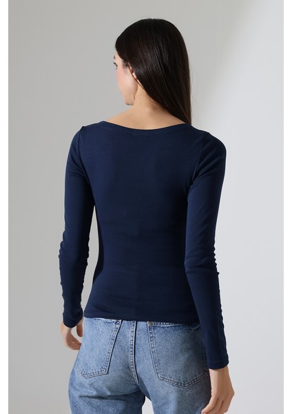 Uzun Kollu Kayık Yaka Vücudu Saran Basic Kadın Body T-Shirt 21897 Bordo fırsatları