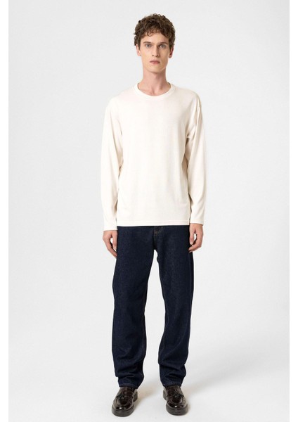 Ekru Relaxed Fit Basic Erkek T-Shirt fiyatları