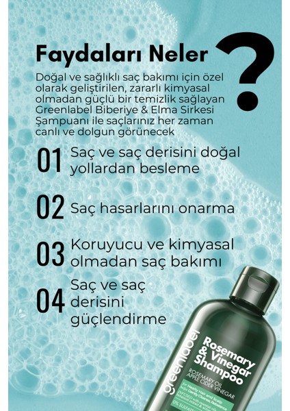 Biberiye ve Elma Sirkesi Özlü Tuzsuz Parabensiz Sülfatsız Yenileyici Ve Arındırıcı Şampuan 400 ML