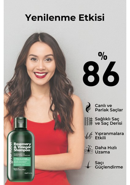 Biberiye ve Elma Sirkesi Özlü Tuzsuz Parabensiz Sülfatsız Yenileyici Ve Arındırıcı Şampuan 400 ML
