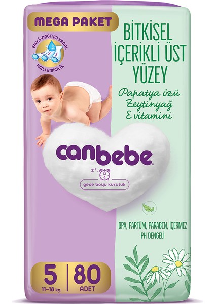 Bebek Bezi Mega Paket Junior 5 Beden (11-18kg) 80 Adet