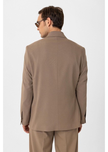 Vizon Kuşaklı Relax Fit Erkek Blazer Ceket