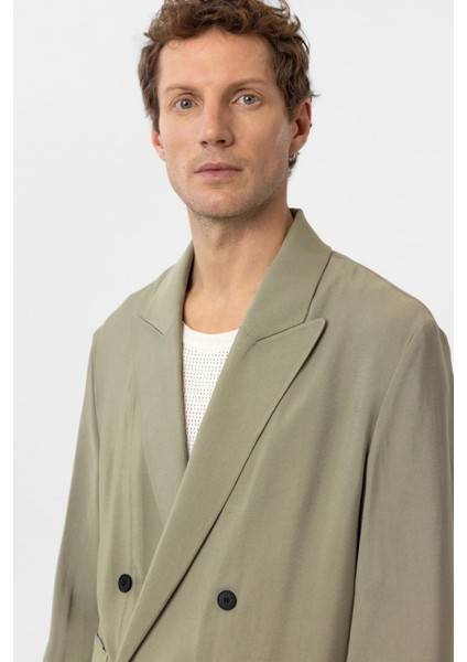 Haki Relax Fit Diagonel Ince Erkek Blazer Ceket indirimleri