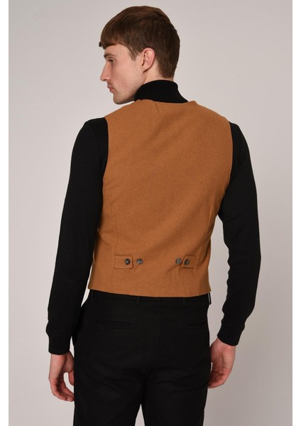 Hardal Slim Fit Erkek Yelek