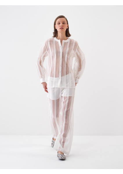 Kadın Beyaz Oversize Pantolon
