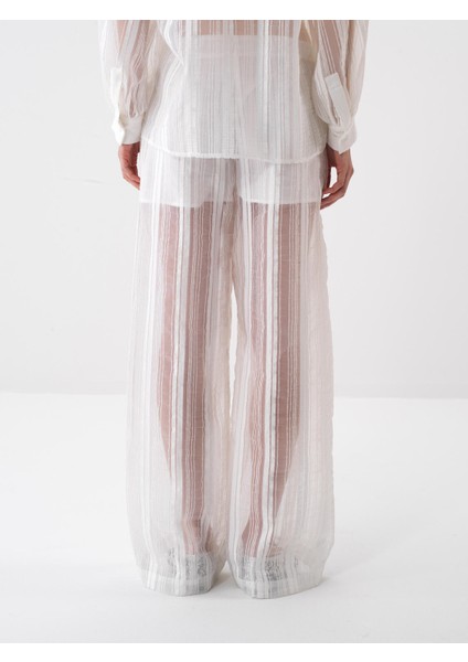 Kadın Beyaz Oversize Pantolon