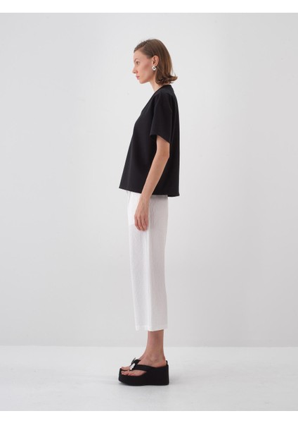 Kadın Siyah Oversize Pamuklu Basic Tişört modelleri
