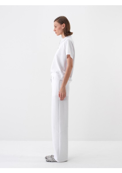 Beyaz Oversize Pamuklu Pantolon