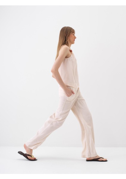 Naturel Oversize Tencel Pantolon