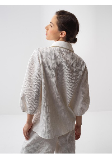 Kadın Beyaz Oversize Pamuklu Gömlek fırsatları