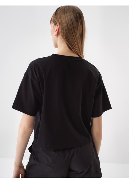 Kadın Siyah Oversize Pamuklu Tişört fırsatları