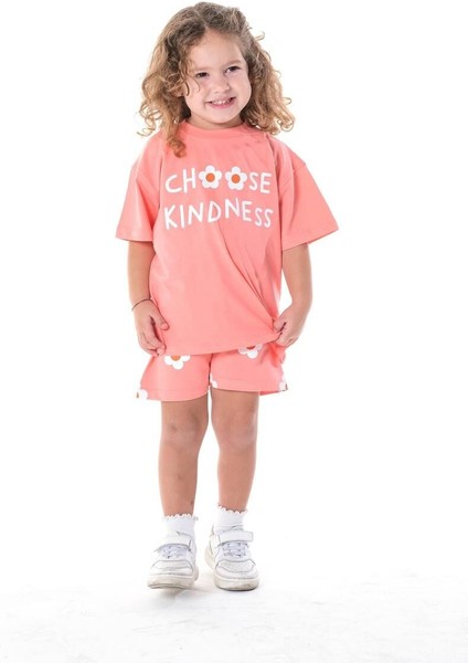 Pembe Kız Çocuk Şortlu Takım