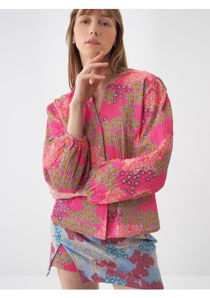 Kadın Pembe Regular Fit Pamuklu Gömlek
