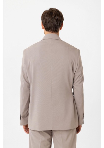 Bej Kuşaklı Relax Fit Erkek Blazer Ceket